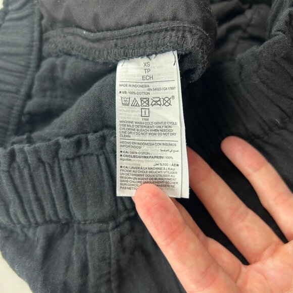 Old Navy Black Cotton Gauze Wide Leg Lounge Pant XS - Picture 5 of 7